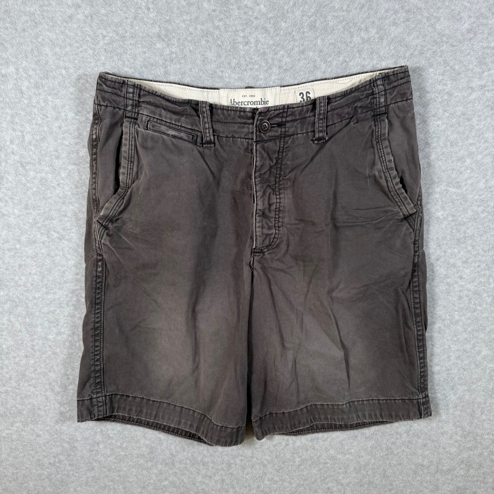 Abercrombie & Fitch Mens Shorts 36 Faded Twill Button Fly Cargo Style Vintage